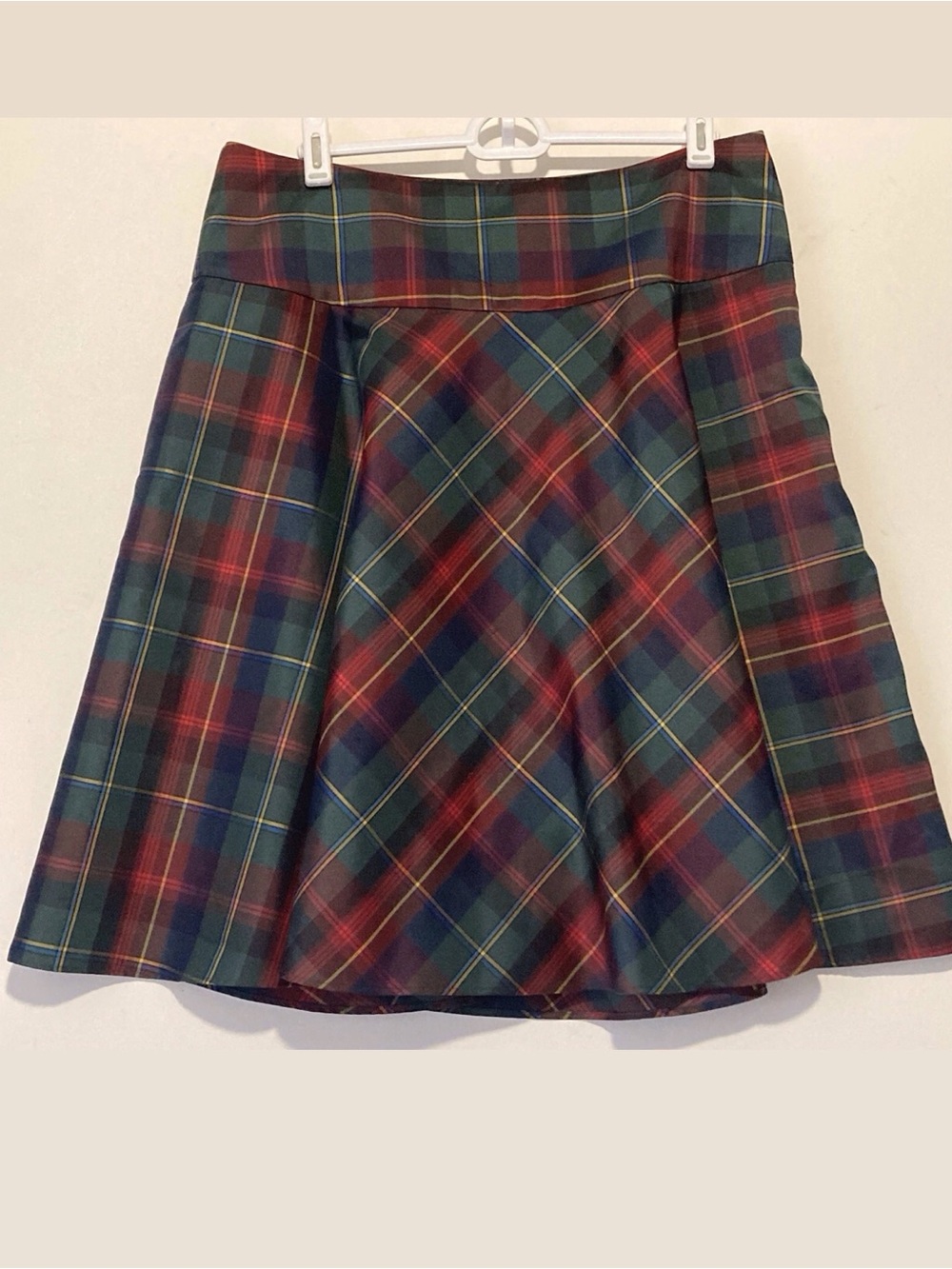 American Living Tartan Plaid Circle Skirt ‎with Pockets Size 6, Red and Green